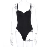 Hawthaw  Women Fashion Summer Sleeveless Solid Color Bodycon Tops Tank Bodysuit 2021 Female Clothing Streetwear Wholesale Items