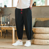 Harem Pants Men Streetwear Casual Joggers Mens Pants Cotton Linen Sweatpants Ankle-length Men Trousers M-5XL