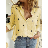 Leisure White Yellow Shirts Button Lapel Cardigan Top Lady Loose Long Sleeve Oversized Shirt Womens Blouses Spring Blusas Mujer