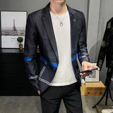 Plaid Blazer Fashion Business Casual Men's Slim Suit Jacket Large Size Casual Banquet Wedding Party Club Dress