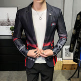 Plaid Blazer Fashion Business Casual Men's Slim Suit Jacket Large Size Casual Banquet Wedding Party Club Dress