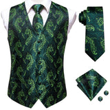 Hi-Tie 20 Color Silk Men Vests and Tie Business Formal Dresses Slim Vest