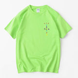 Rapper Travis Scott Cactus Jack Rainbow Alphabet Print T-Shirt Hip Hop Quality Cotton Short Sleeves Men Wome Oversized Tops