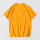 Rapper Travis Scott Cactus Jack Rainbow Alphabet Print T-Shirt Hip Hop Quality Cotton Short Sleeves Men Wome Oversized Tops