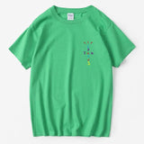 Rapper Travis Scott Cactus Jack Rainbow Alphabet Print T-Shirt Hip Hop Quality Cotton Short Sleeves Men Wome Oversized Tops