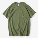 Rapper Travis Scott Cactus Jack Rainbow Alphabet Print T-Shirt Hip Hop Quality Cotton Short Sleeves Men Wome Oversized Tops