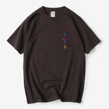 Rapper Travis Scott Cactus Jack Rainbow Alphabet Print T-Shirt Hip Hop Quality Cotton Short Sleeves Men Wome Oversized Tops