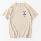 Rapper Travis Scott Cactus Jack Rainbow Alphabet Print T-Shirt Hip Hop Quality Cotton Short Sleeves Men Wome Oversized Tops