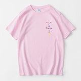 Rapper Travis Scott Cactus Jack Rainbow Alphabet Print T-Shirt Hip Hop Quality Cotton Short Sleeves Men Wome Oversized Tops