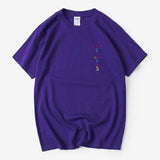 Rapper Travis Scott Cactus Jack Rainbow Alphabet Print T-Shirt Hip Hop Quality Cotton Short Sleeves Men Wome Oversized Tops