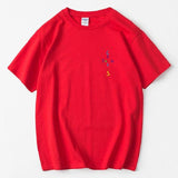 Rapper Travis Scott Cactus Jack Rainbow Alphabet Print T-Shirt Hip Hop Quality Cotton Short Sleeves Men Wome Oversized Tops