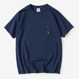 Rapper Travis Scott Cactus Jack Rainbow Alphabet Print T-Shirt Hip Hop Quality Cotton Short Sleeves Men Wome Oversized Tops