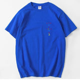 Rapper Travis Scott Cactus Jack Rainbow Alphabet Print T-Shirt Hip Hop Quality Cotton Short Sleeves Men Wome Oversized Tops