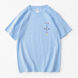 Rapper Travis Scott Cactus Jack Rainbow Alphabet Print T-Shirt Hip Hop Quality Cotton Short Sleeves Men Wome Oversized Tops