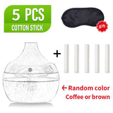 saengQ Electric Wood Grain Air Humidifier & Essential Aroma Oil Diffuser USB Mini Mist Maker LED Light