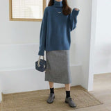 WYWM Turtle Neck Cashmere Sweater for Women Korean Style