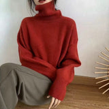 WYWM Turtle Neck Cashmere Sweater for Women Korean Style