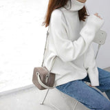 WYWM Turtle Neck Cashmere Sweater for Women Korean Style