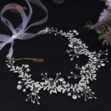 TOPQUEEN HP233 Wedding Hair Ornaments for Women Tiaras Bridal Rhinestone Headband Alloy Leaves Wedding Headpieces Headwear