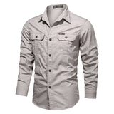 Casual Shirt 5XL 6XL Male Overshirt  Military Cotton Shirts