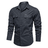 Casual Shirt 5XL 6XL Male Overshirt  Military Cotton Shirts