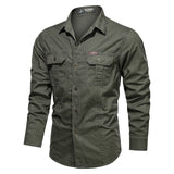 Casual Shirt 5XL 6XL Male Overshirt  Military Cotton Shirts