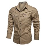 Casual Shirt 5XL 6XL Male Overshirt  Military Cotton Shirts