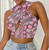 Women's Criss Cross Tank Tops Sexy Sleeveless Solid Color Cutout Front Crop Tops Party Club Streetwear Summer Lady Bustier Tops