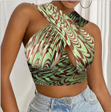 Women's Sexy Sleeveless Criss Cross Solid Color Tank Tops