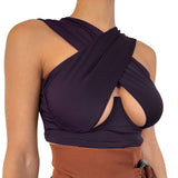 Women's Sexy Sleeveless Criss Cross Solid Color Tank Tops