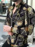 Male Blouse Hawaiian long sleeve cardigan blouses and button up Luxury man