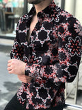 Male Blouse Hawaiian long sleeve cardigan blouses and button up Luxury man