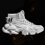New High-top Beige Mens Sneakers Chunky Men Shoes Heighten Fashion Casual Plus Size Zapatillas Damping Tennis Shoes