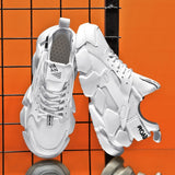 New High-top Beige Mens Sneakers Chunky Men Shoes Heighten Fashion Casual Plus Size Zapatillas Damping Tennis Shoes