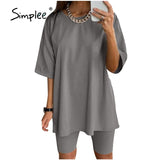 Simple Casual Solid Women's Two Piece Suits with Belt