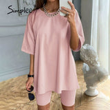 Simple Casual Solid Women's Two Piece Suits with Belt
