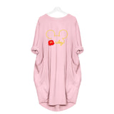 Mickey Mouse Dress for Women Casual Loose Midi Dresses Leopard Print Pocket Vintage Vestido Fall Maxi Clothes Kawaii Robe Femme