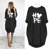 Mickey Mouse Dress for Women Casual Loose Midi Dresses Leopard Print Pocket Vintage Vestido Fall Maxi Clothes Kawaii Robe Femme