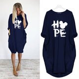 Mickey Mouse Dress for Women Casual Loose Midi Dresses Leopard Print Pocket Vintage Vestido Fall Maxi Clothes Kawaii Robe Femme