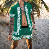 Men‘s Sets Short Sleeve Hawaiian Shirt And Shorts Summer Printing Casual Shirt