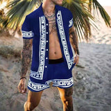Men‘s Sets Short Sleeve Hawaiian Shirt And Shorts Summer Printing Casual Shirt