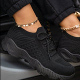 Women Sneakers Casual Shoes Comfortable Mesh Lace-Up Ladies Sport Shoes Wedges Chunky Womens Vulcanized Shoes Females Sneakers