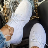 Women Sneakers Casual Shoes Comfortable Mesh Lace-Up Ladies Sport Shoes Wedges Chunky Womens Vulcanized Shoes Females Sneakers