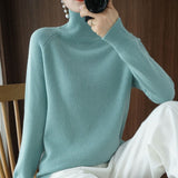 Women Turtleneck Cashmere Sweater Autumn Winter Sloid Color Knitted Jumper Female Casual Basic Bottoming Pullover Sweaters 2021