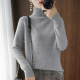 Women Turtleneck Cashmere Sweater Autumn Winter Sloid Color Knitted Jumper Female Casual Basic Bottoming Pullover Sweaters 2021