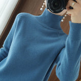 Women Turtleneck Cashmere Sweater Autumn Winter Sloid Color Knitted Jumper Female Casual Basic Bottoming Pullover Sweaters 2021