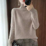 Women Turtleneck Cashmere Sweater Autumn Winter Sloid Color Knitted Jumper Female Casual Basic Bottoming Pullover Sweaters 2021