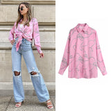 women satin blouse long sleeve zebra print shirts vintage