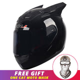 Motorcycle Helmet Women Moto Ear Helmet Personality Full Face Motorbike Helmet Motocross Capacete Casque Moto Helmet Black