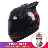 Motorcycle Helmet Women Moto Ear Helmet Personality Full Face Motorbike Helmet Motocross Capacete Casque Moto Helmet Black